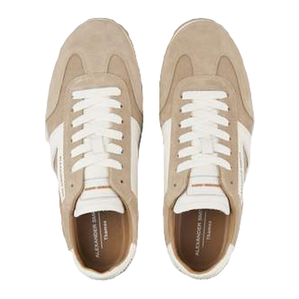 Scarpe Alexander Smith Thames Man Sneaker In Camoscio Beige, vista 3