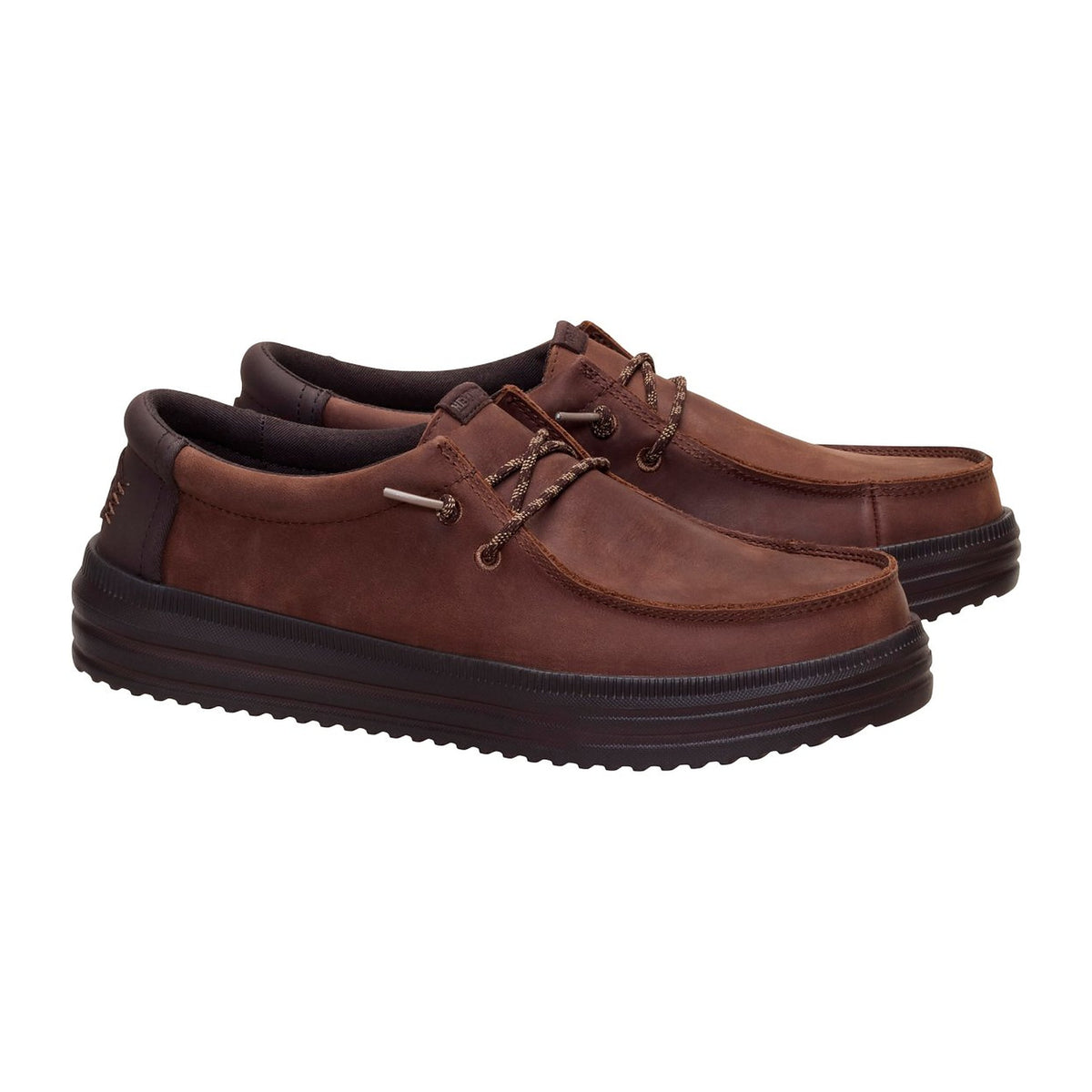 Sneakers Hey Dude REV Tumbled Leather Shaved Chocolate/Chocola, vista 2