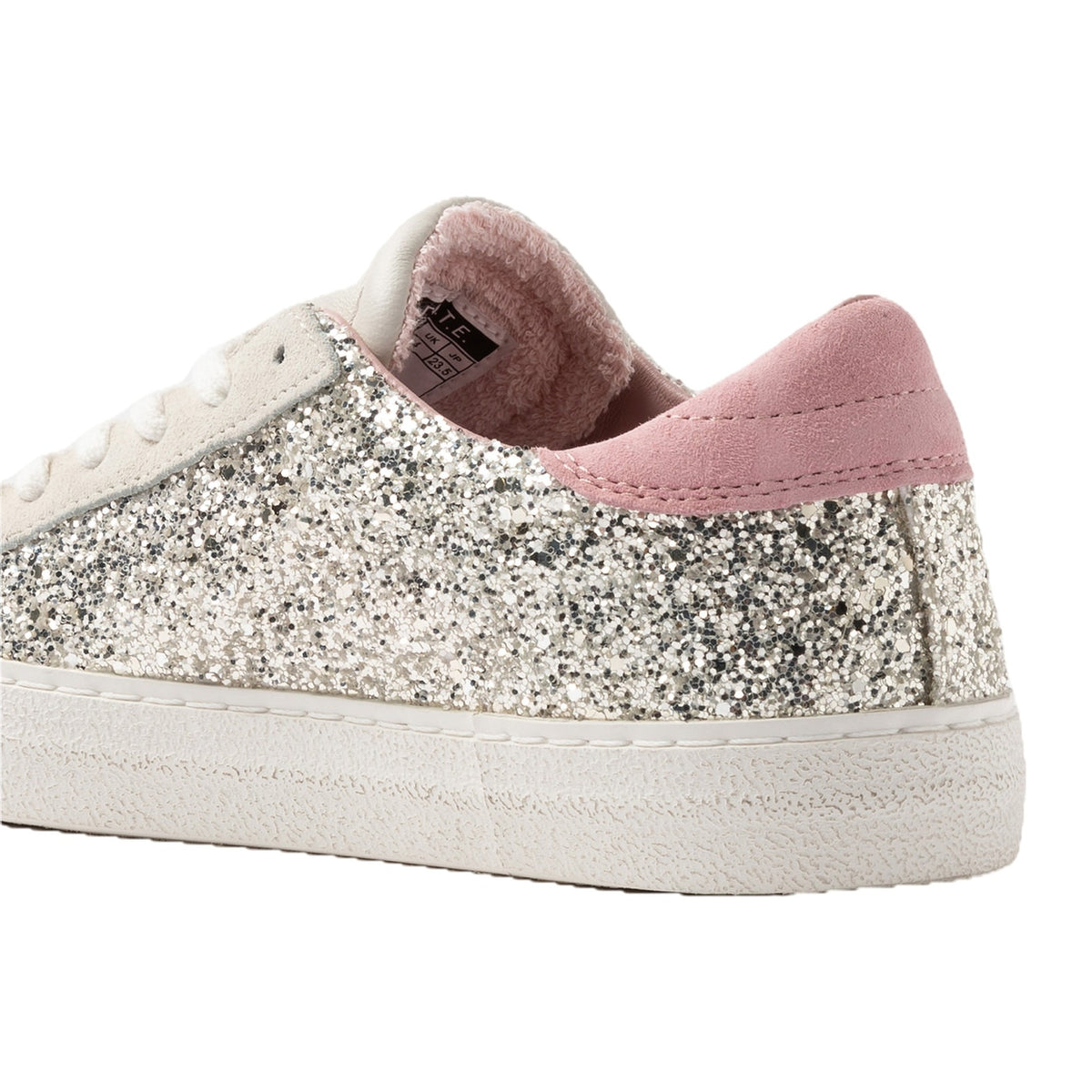 Sneakers DATE Hill Low Glitter Platinum, vista 3
