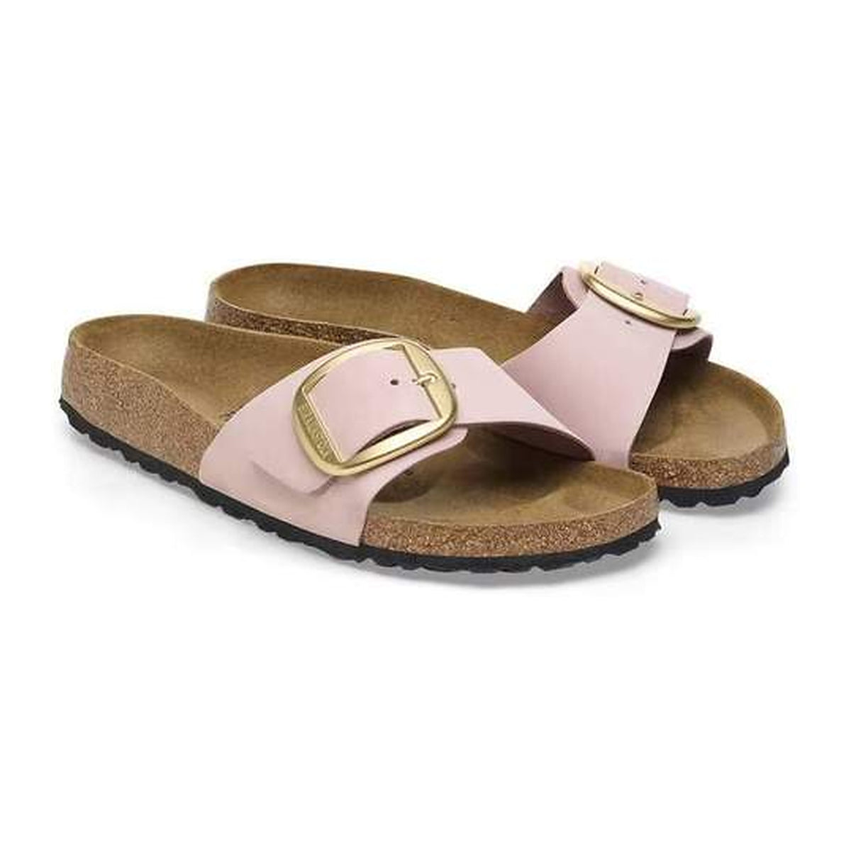 Sandali Bassi Birkenstock Madrid Big Buckle Soft Pink, Nubuck Leather, vista 2