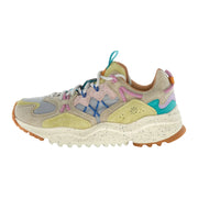 Sneakers Flower Mountain In Suede E Tessuto Taupe, Beige E Zucca