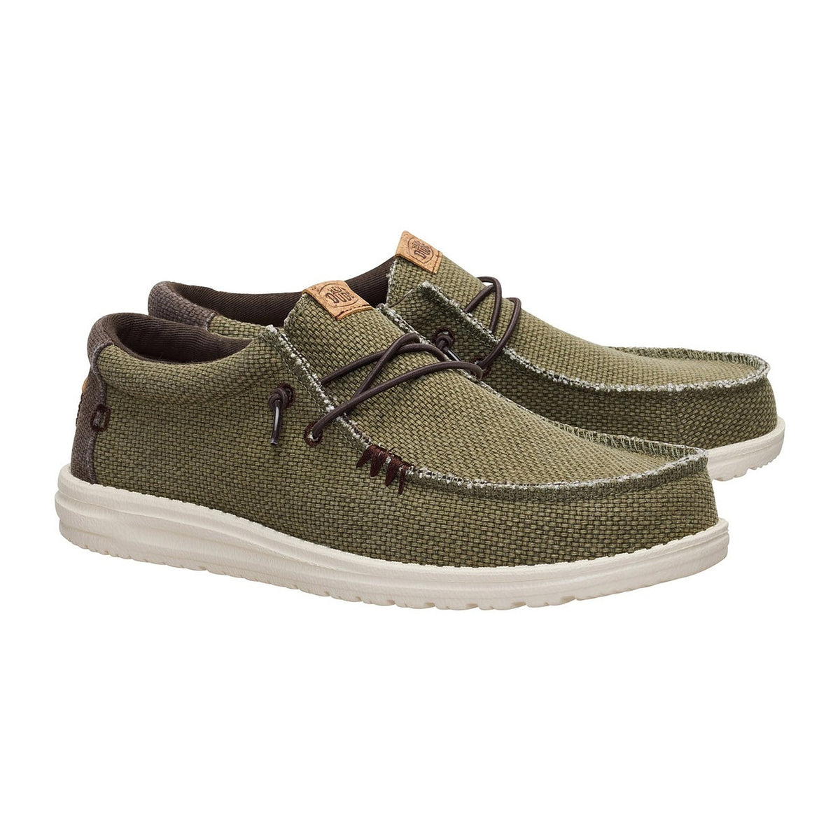 Mocassini Hey Dude Wally Braided Burnt Olive/Delicioso Brown, vista 2