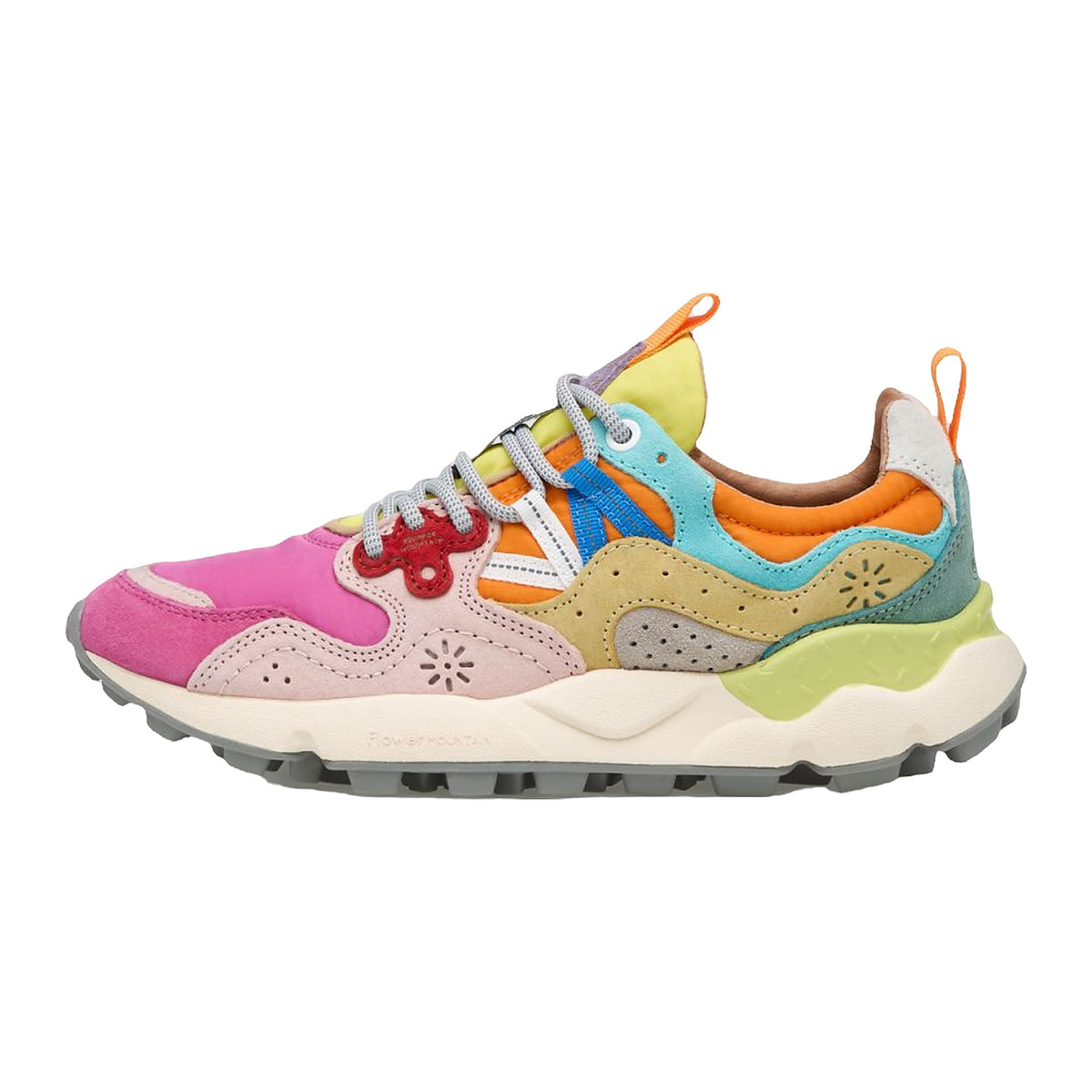 Sneakers Flower Mountain In Suede E Tessuto Tecnico - Fuchsia-rosa