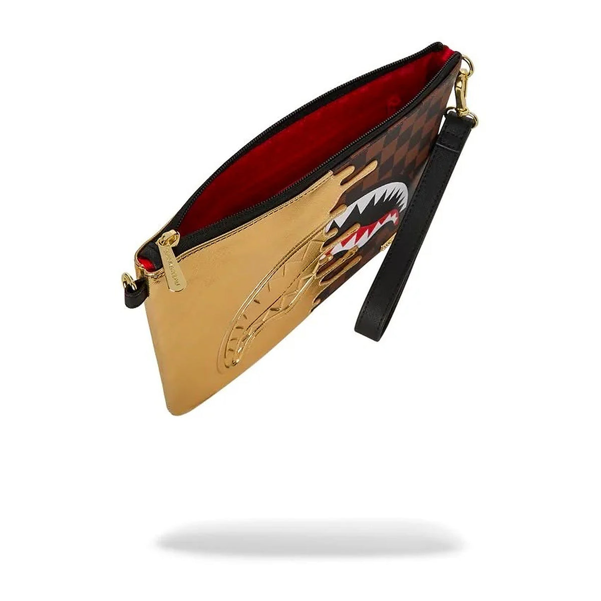 Pochette Sprayground Sharks IN Paris Gold Drip Crossover Clutch, vista 3