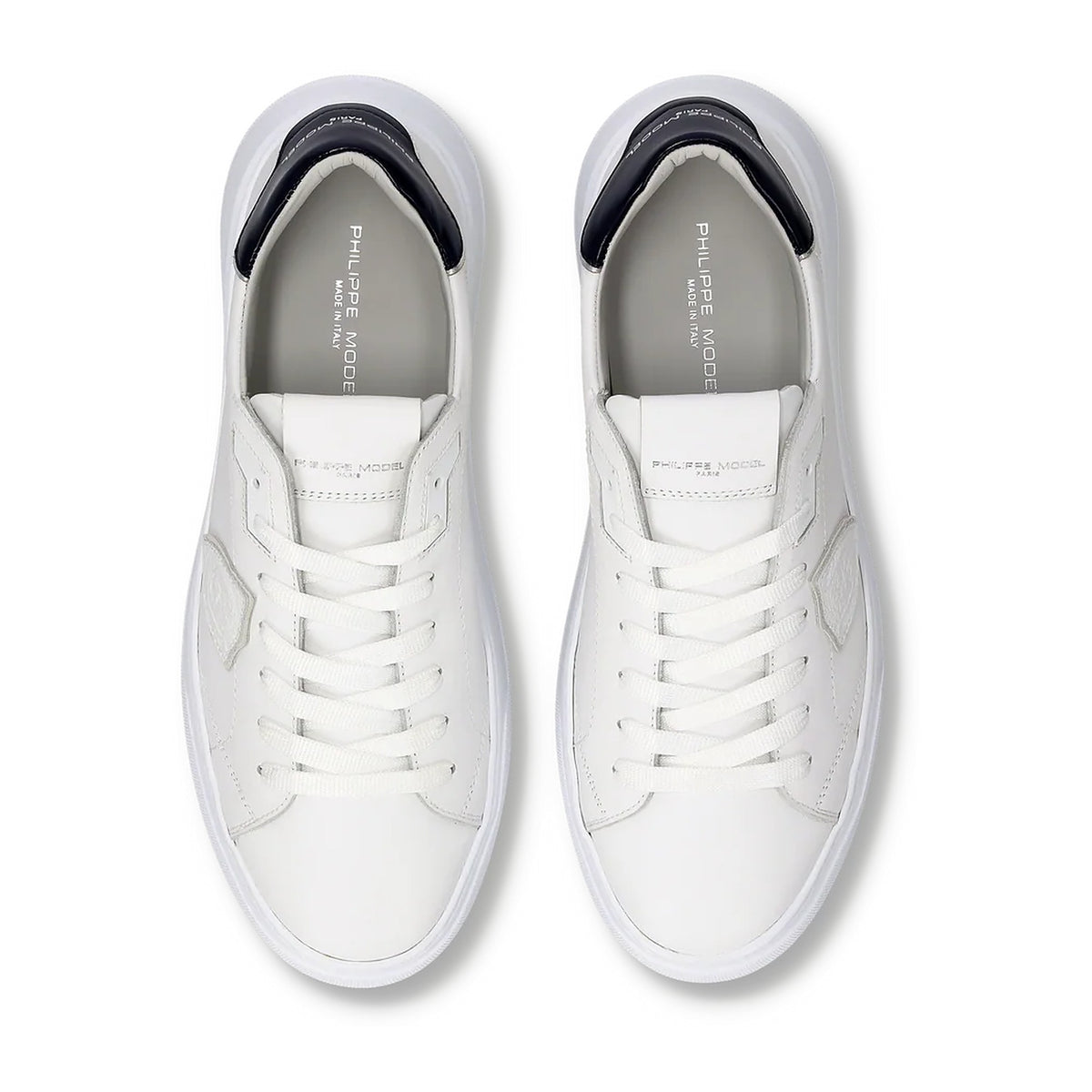 Sneakers Philippe Model Temple Uomo, Bianco Blu Oceano, vista 3