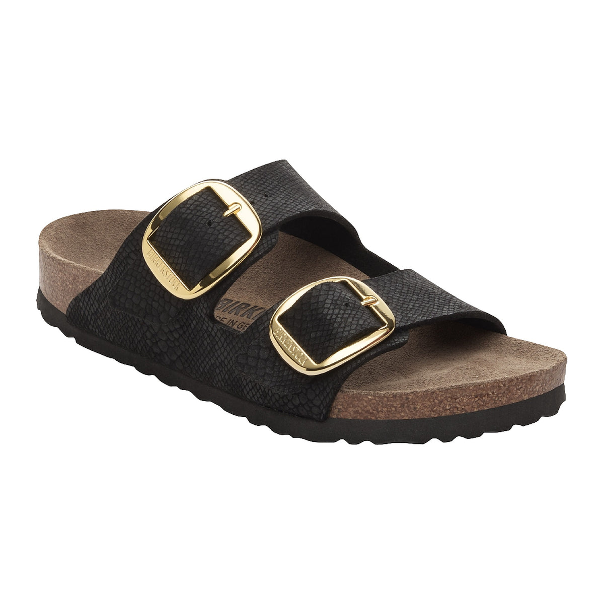 Sandali Bassi Birkenstock Arizona Big Buckle Python Black, Synthetics