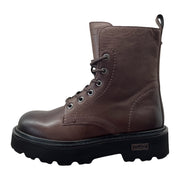 Anfibi Cult Donna In Pelle Marrone Con Suola Chunky