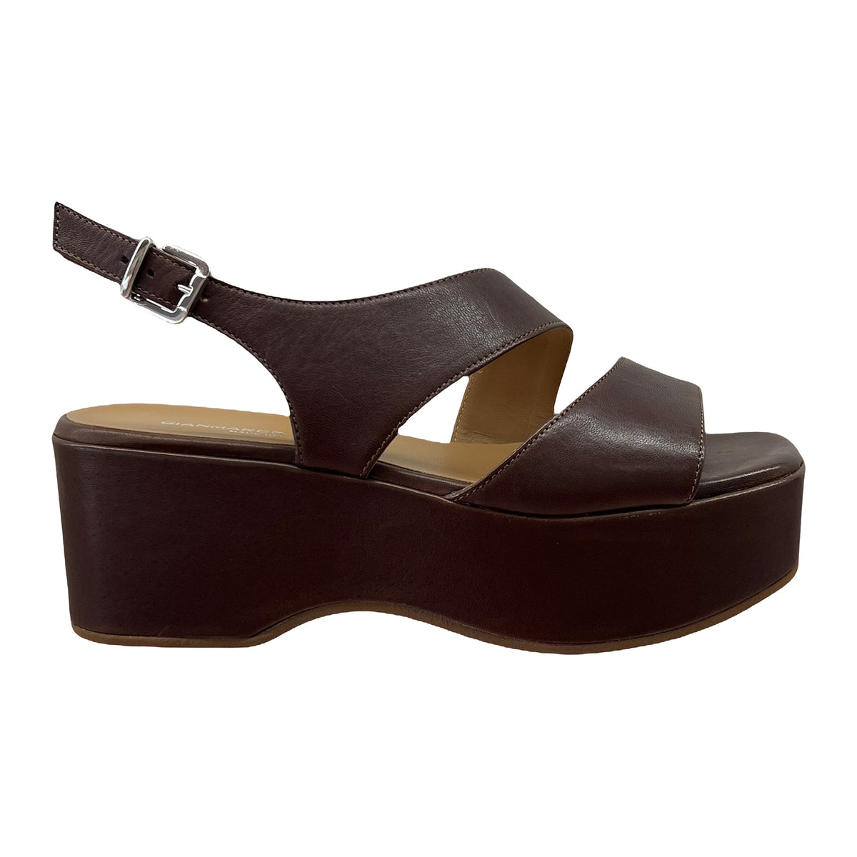 Sandali Gianmarco Sorelli Zeppa 6.5cm In Pelle Testa Di Moro