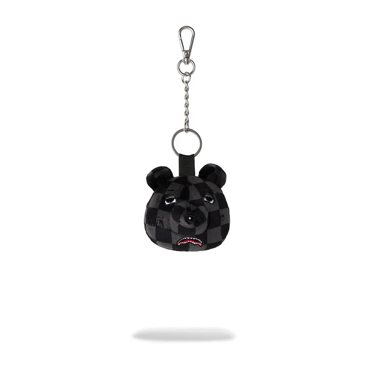 Portachiavi Sprayground Grey Checker Bear Head Keychain, vista 2