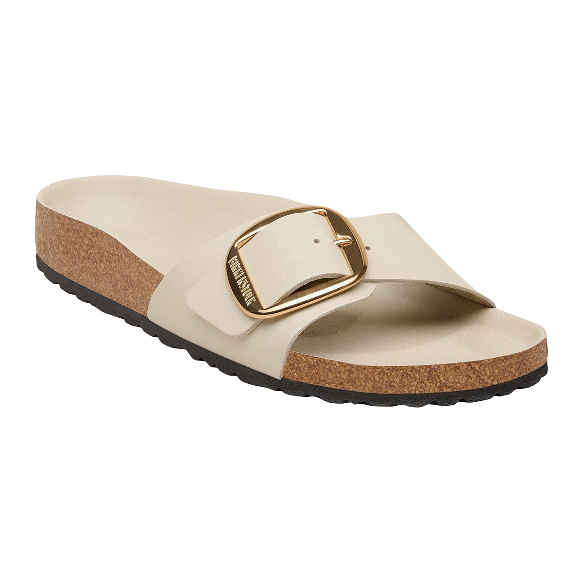 Sandali Bassi Birkenstock Madrid Big Buckle HEX Shine Oyster, Natural Lea