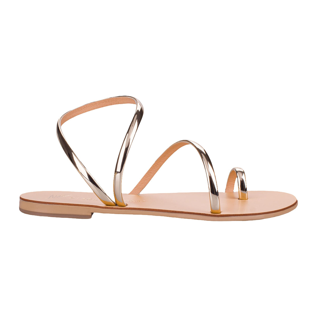 Sandali Bassi Nicolas Lainas Infradito Laminato Oro