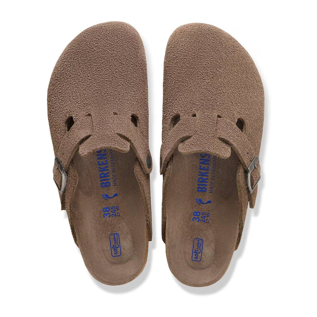 Sandali Birkenstock Boston SFB Concrete Gray, Suede Leather, vista 2