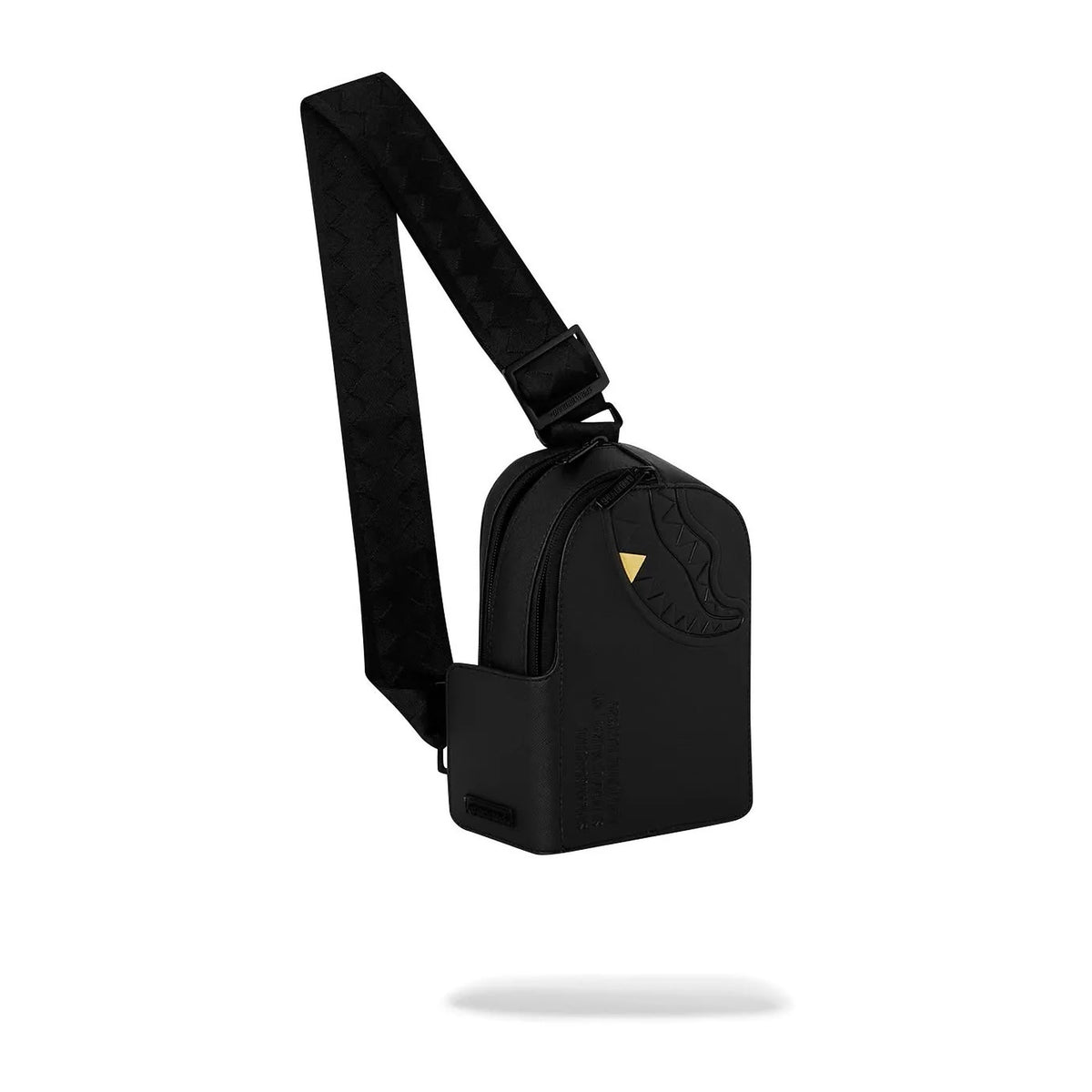 Zaini Sprayground Blacked OUT Embossed Gold Tooth Backpack Sling, vista 2