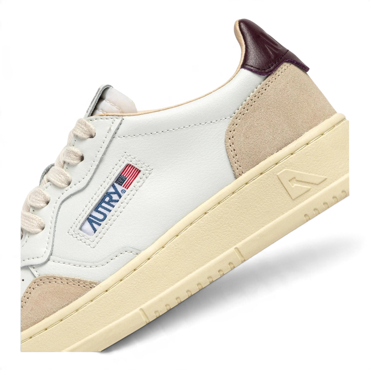 SNEAKERS MEDALIST LOW IN SUEDE E PELLE BIANCA E FIG