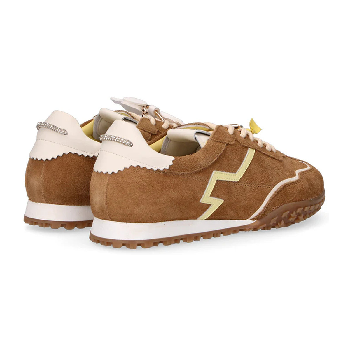 Sneakers Gio+ In Camoscio Cuoio Con Charms, vista 3