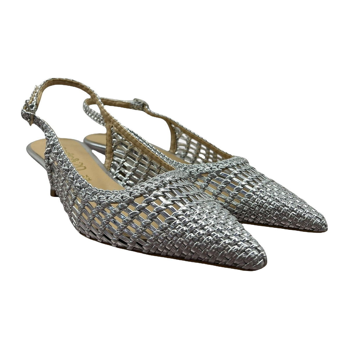 Décolleté Codic&20 Slingback Intreccio Argento Tacco 5cm, vista 2
