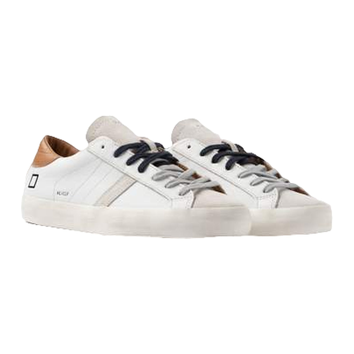 Sneakers DATE Hill Low Calf White-cuoio, vista 2