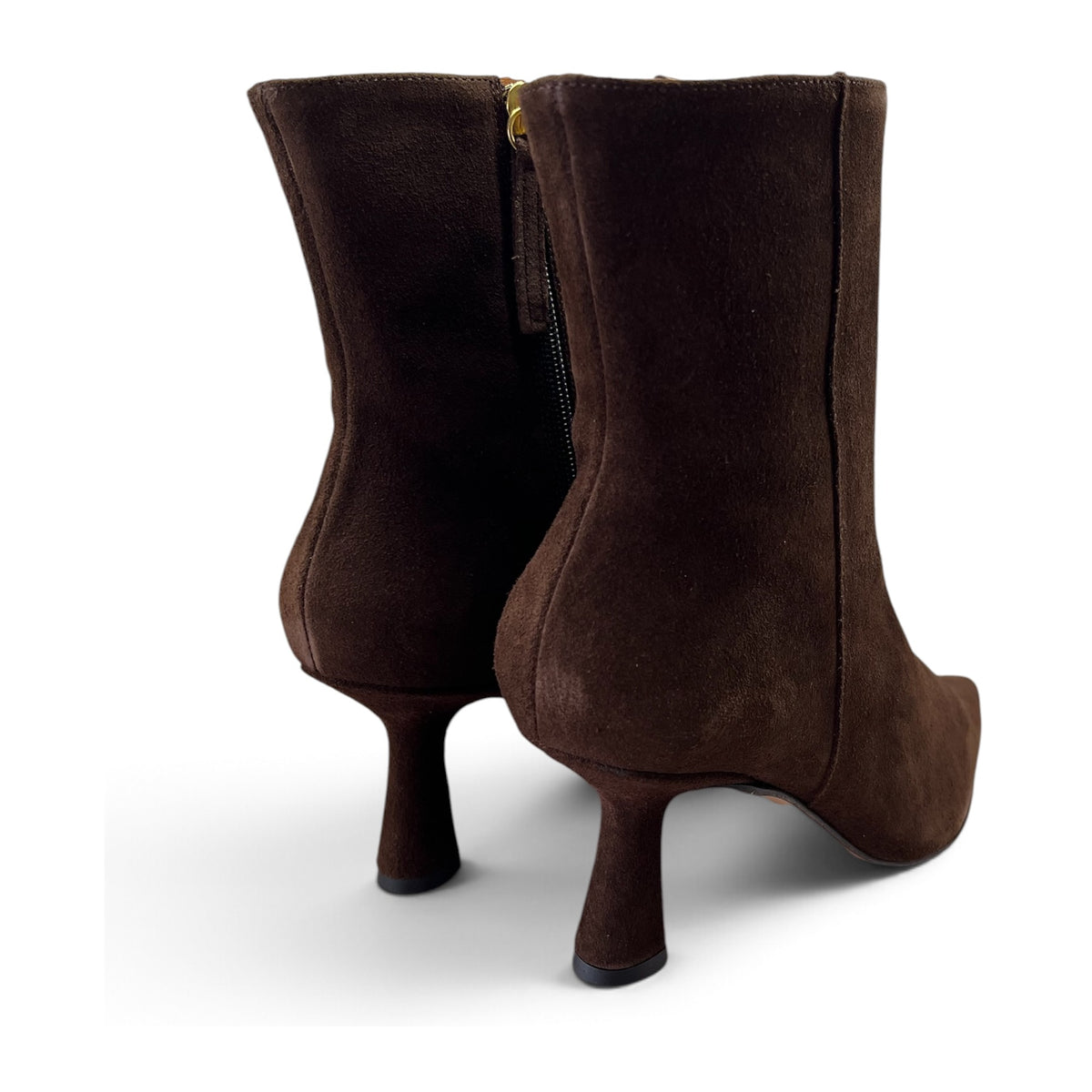Stivaletti Angel Alarcon Donna In Camoscio Testa Di Moro Con Tacco 8 Cm – foto 3