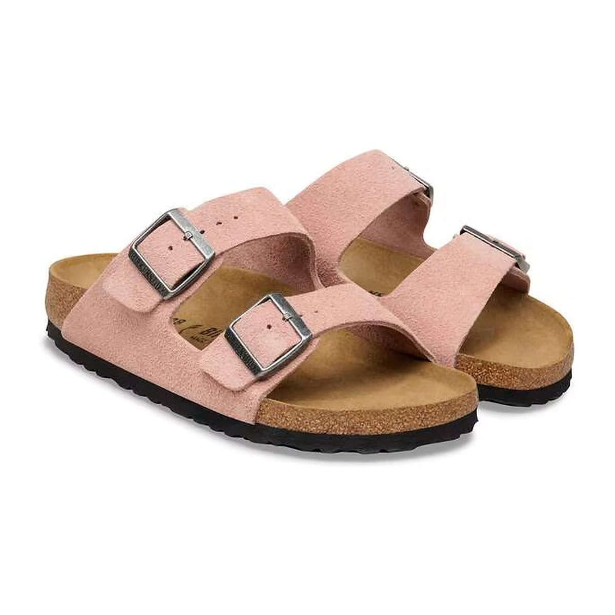 Sandali Bassi Birkenstock Arizona Pink Clay, Suede Leather, vista 2