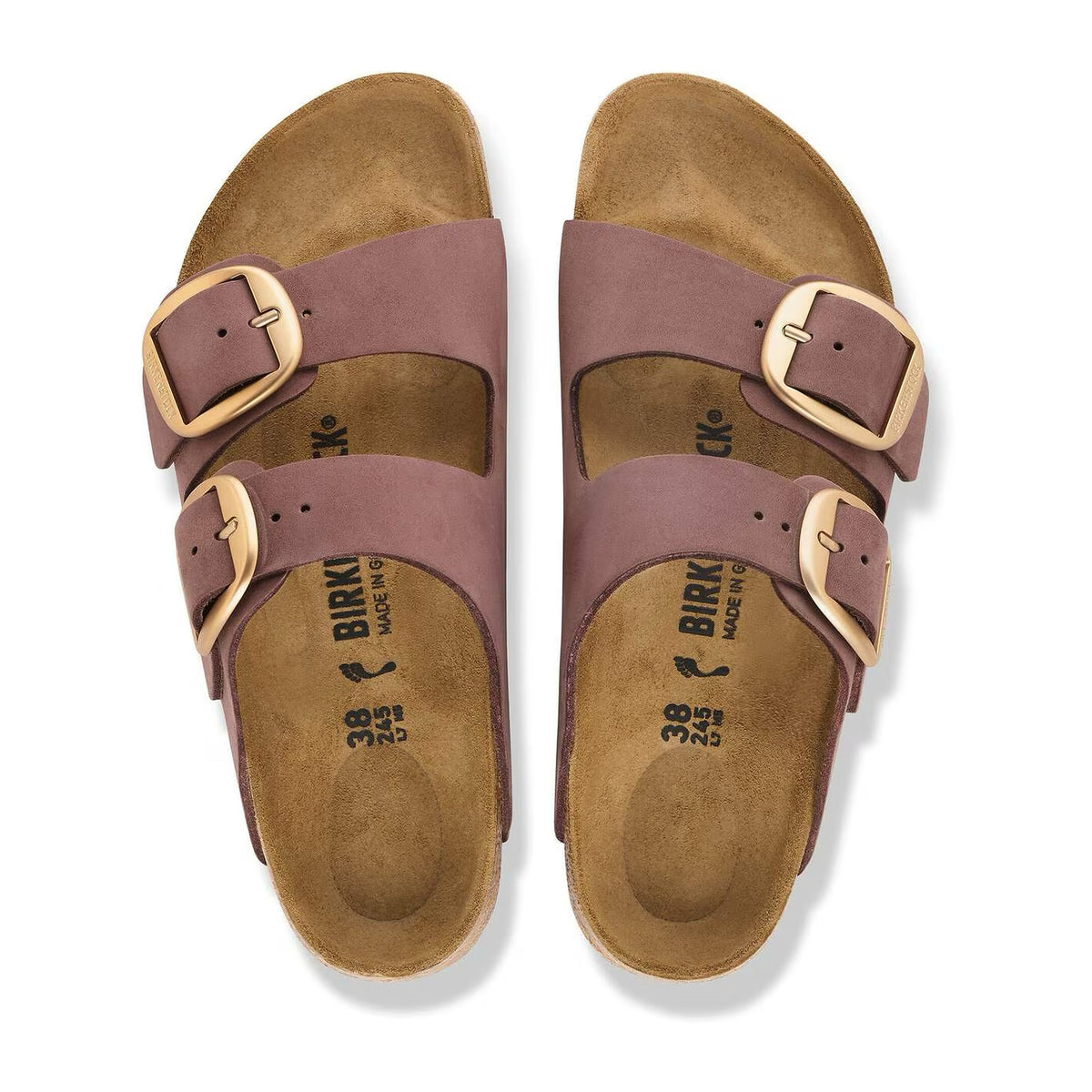 Sandali Bassi Birkenstock Arizona Big Buckle Pepper, Nubuck Leather, vista 3