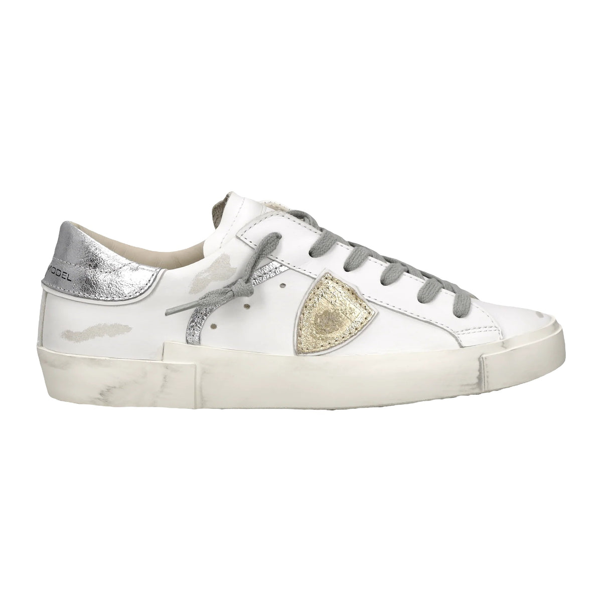 Sneakers Philippe Model Prsx, Bianco Argento Metallizzato
