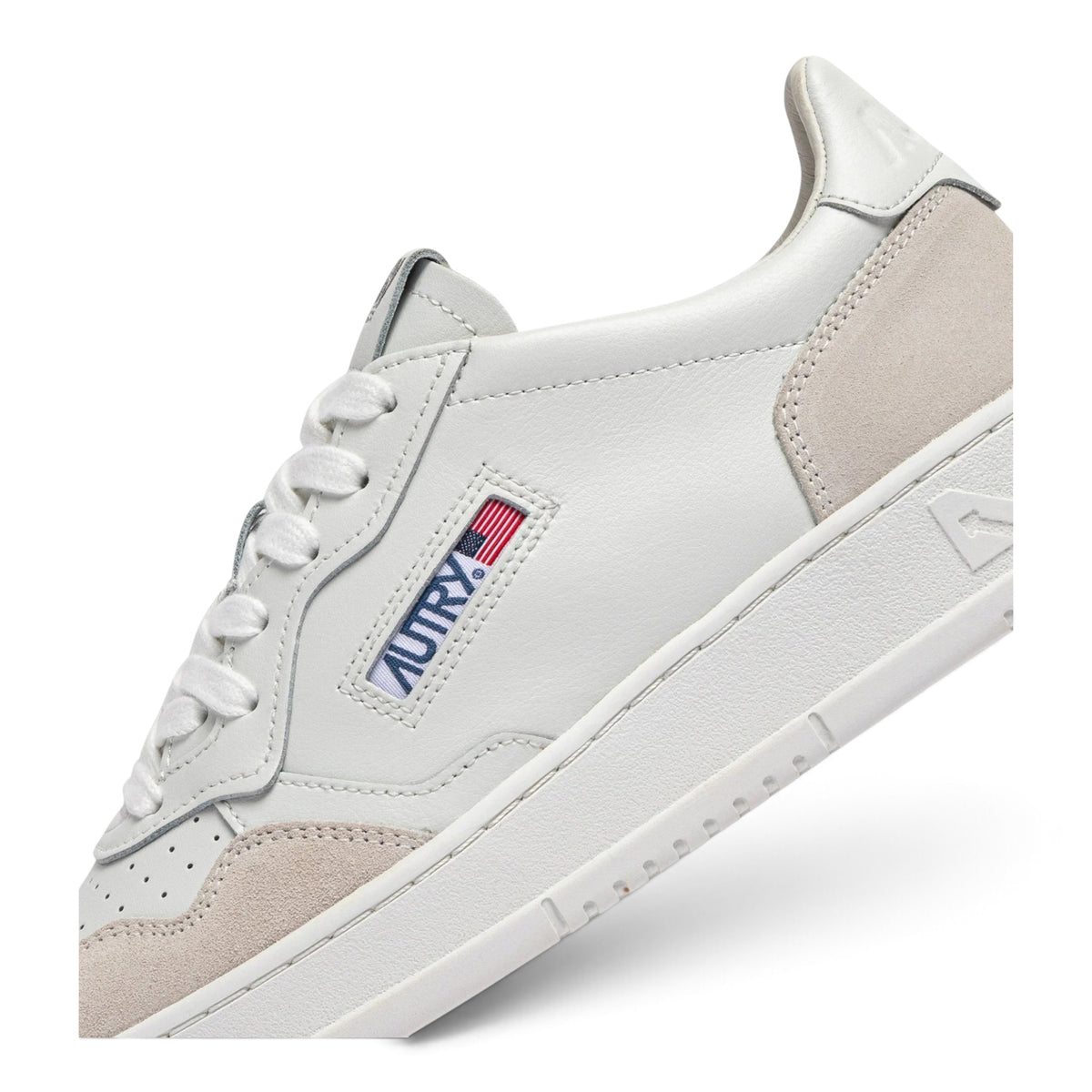 SNEAKERS MEDALIST LOW IN SUEDE E PELLE BIANCA