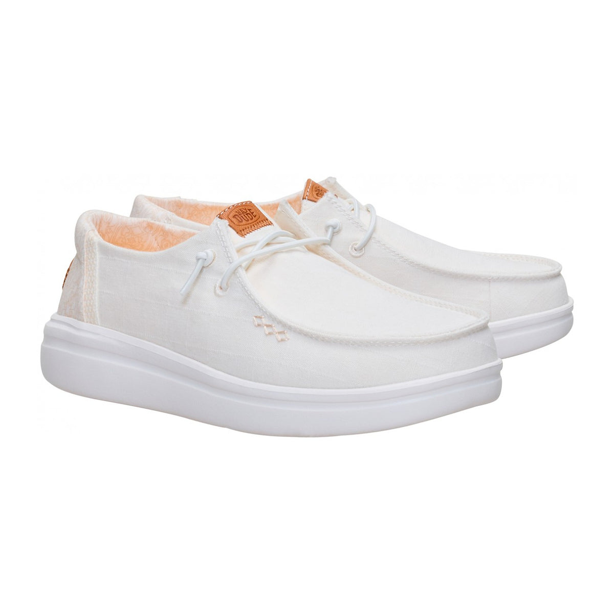 Ballerine e Mocassini Hey Dude Wendy Rise Chambray Grid Snow White, vista 2