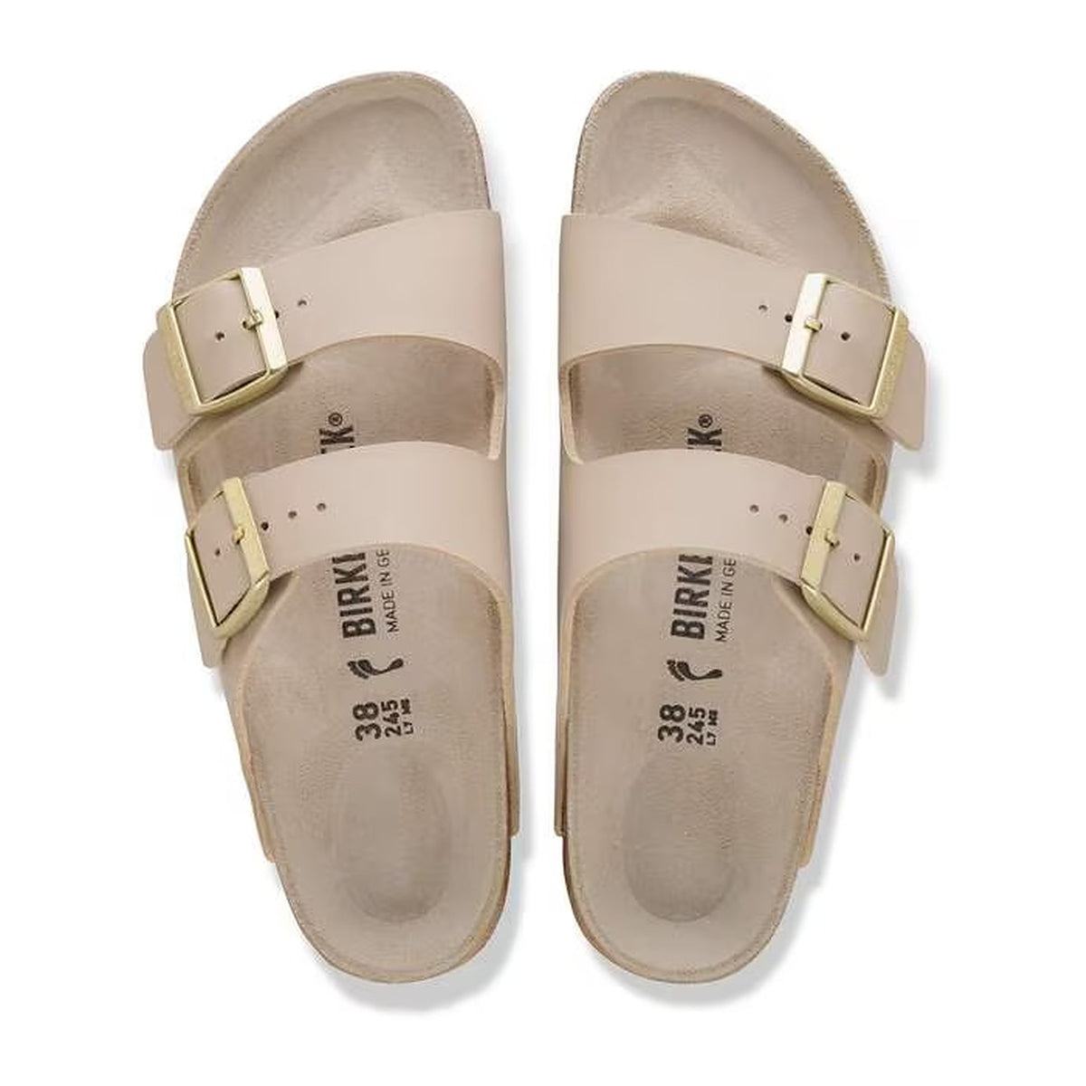 Sandali Bassi Birkenstock Arizona Triples Sandcastle/Oyster, Birko Flor, vista 3