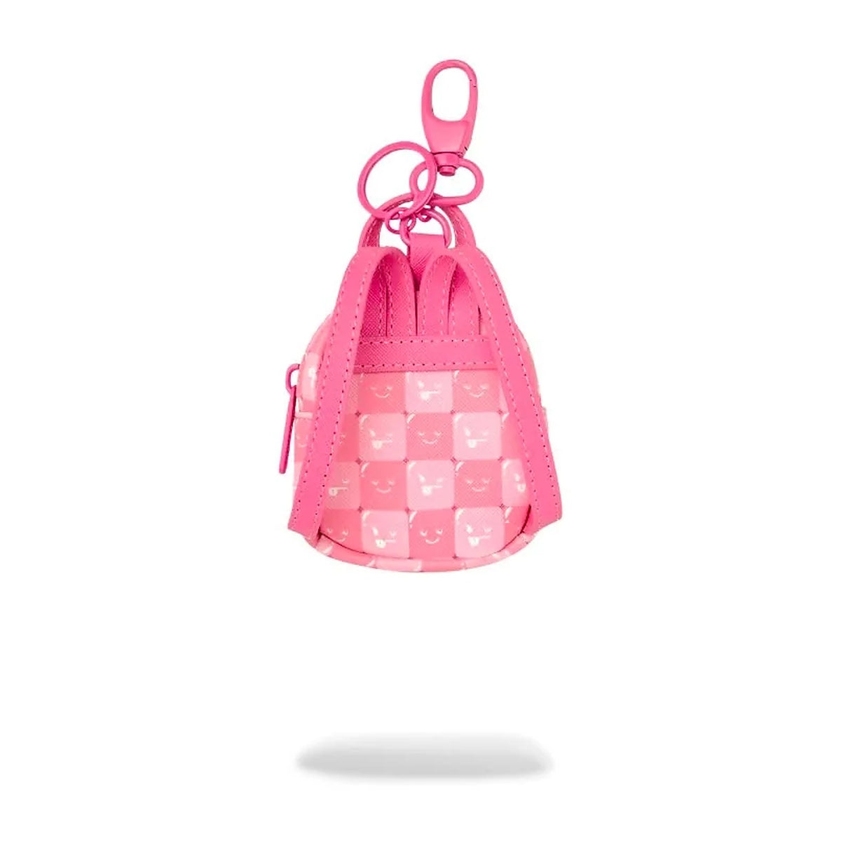 Portachiavi Sprayground Pink NEW Check Faces Backpack Keychain, vista 3