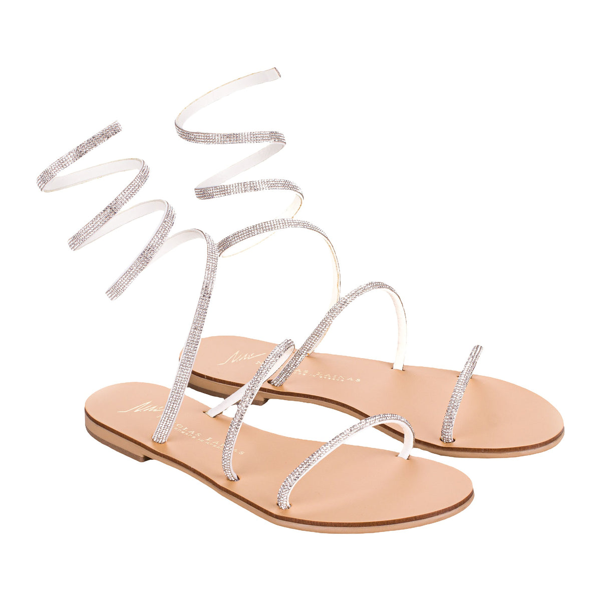 Sandali Nicolas Lainas Schiava Con Strass Argento