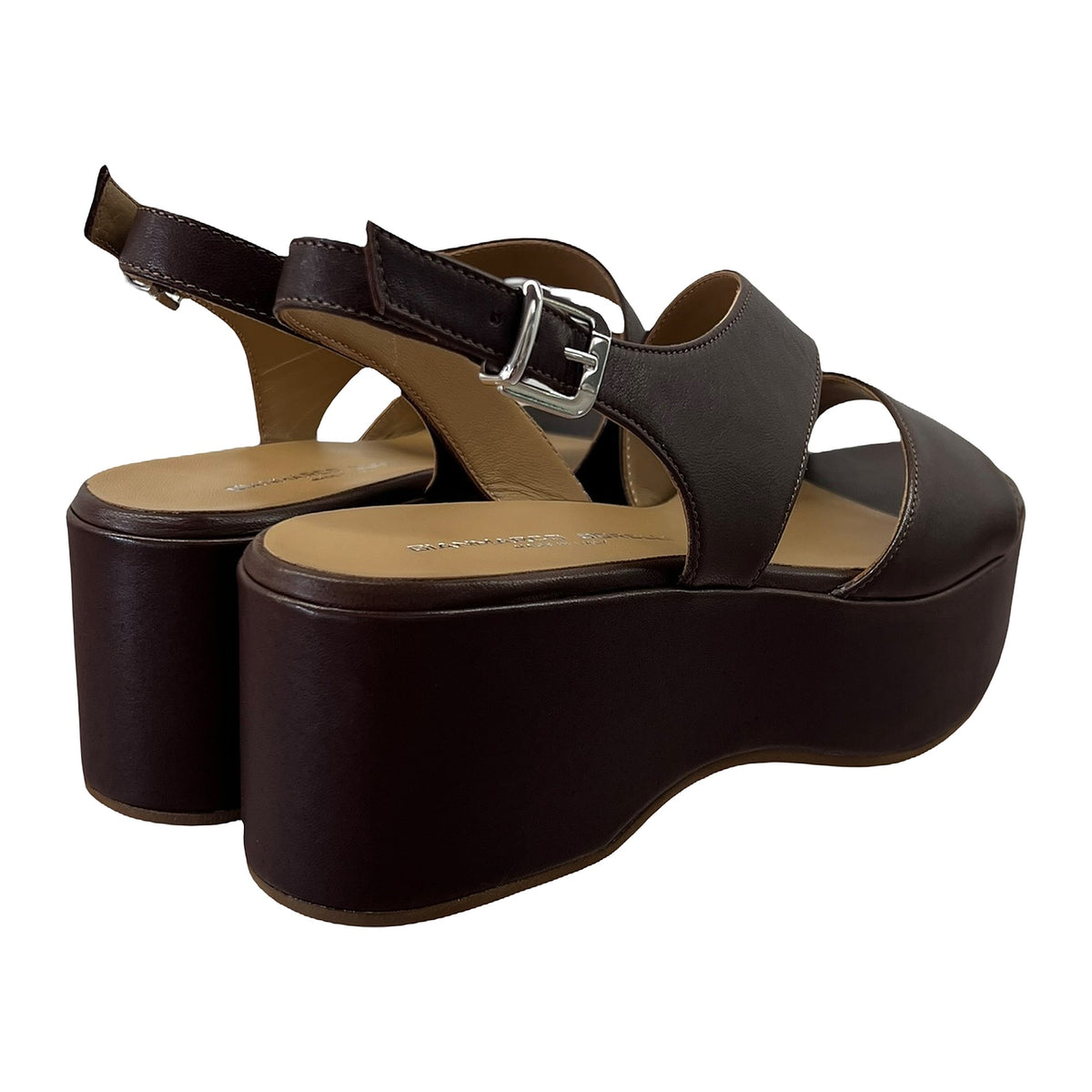 Sandali Gianmarco Sorelli Zeppa 6.5cm In Pelle Testa Di Moro, vista 3