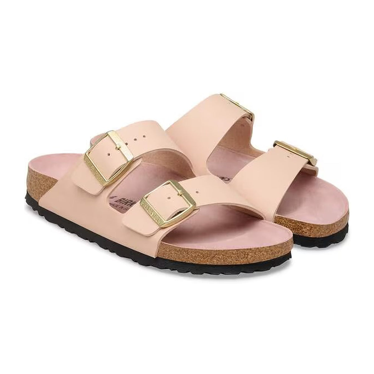 Sandali Bassi Birkenstock Arizona Triples New Beige/Pink Clay, Birko Flor, vista 2