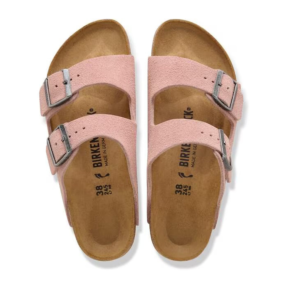 Sandali Bassi Birkenstock Arizona Pink Clay, Suede Leather, vista 3
