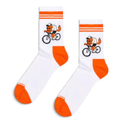 Bike Wolf Sneaker Sock Happy Socks bianco
