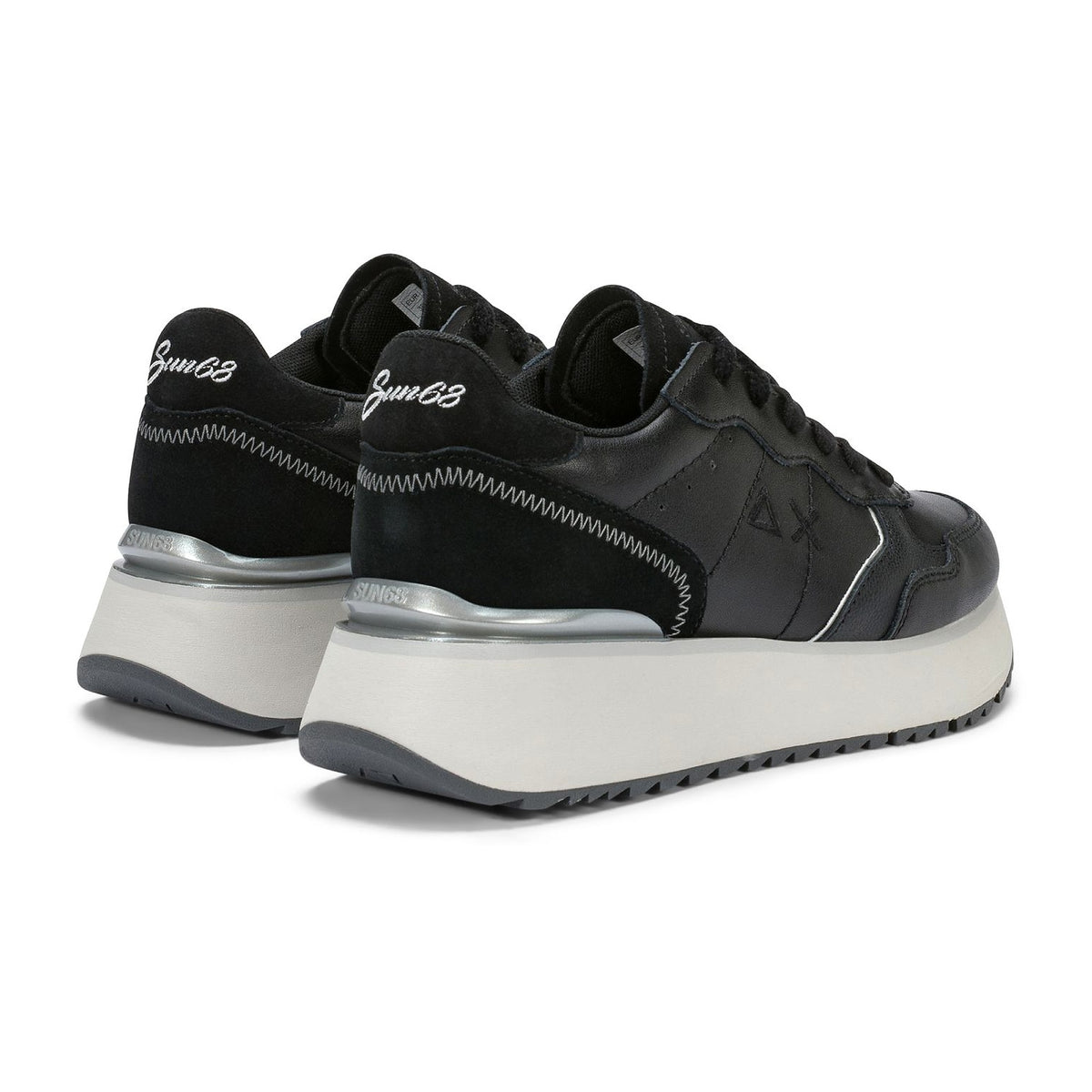 Sneakers Sun68 BIG Ally Leather Nero, vista 3