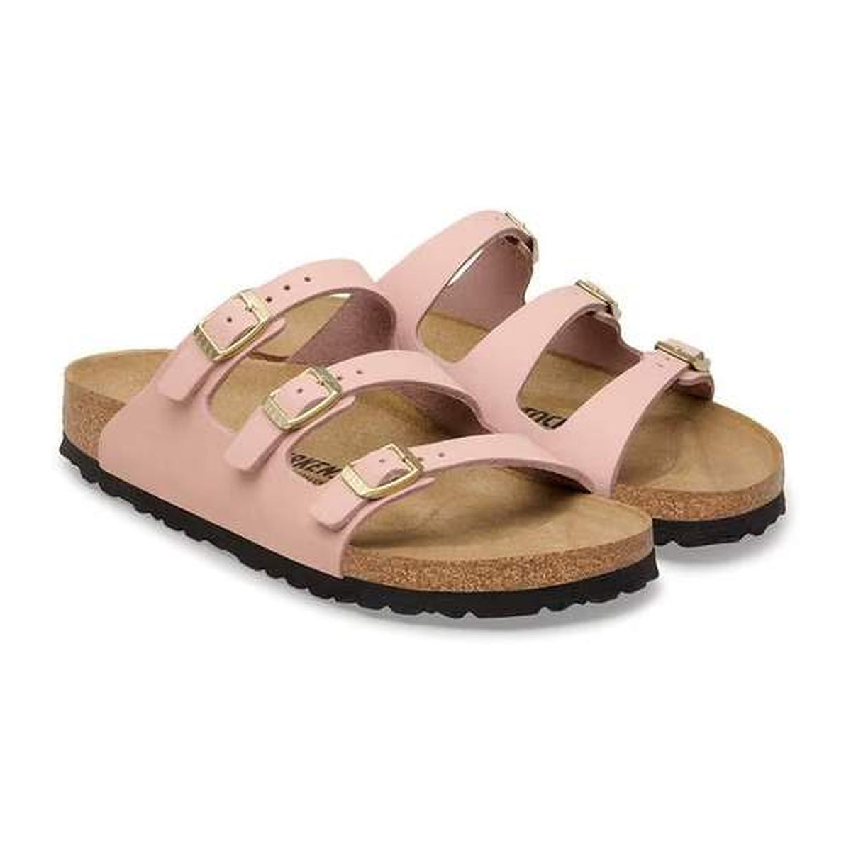 Sandali Bassi Birkenstock Florida Soft Pink, Nubuck Leather, vista 2