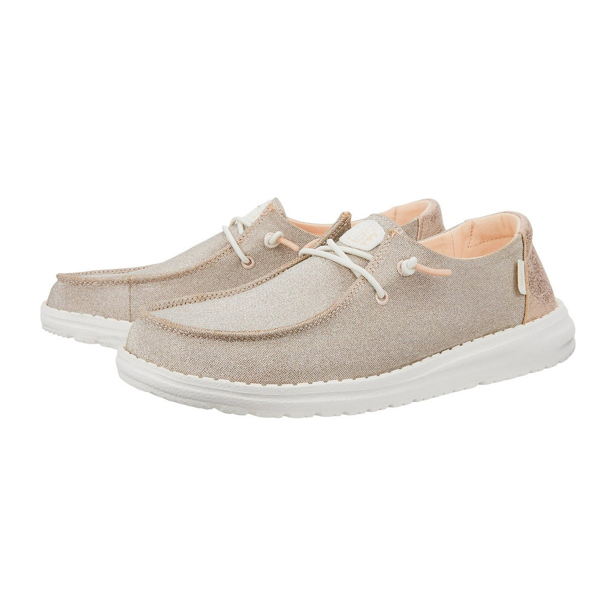 Ballerine e Mocassini Hey Dude Wendy Metallic Sparkle Rose Gold, vista 2