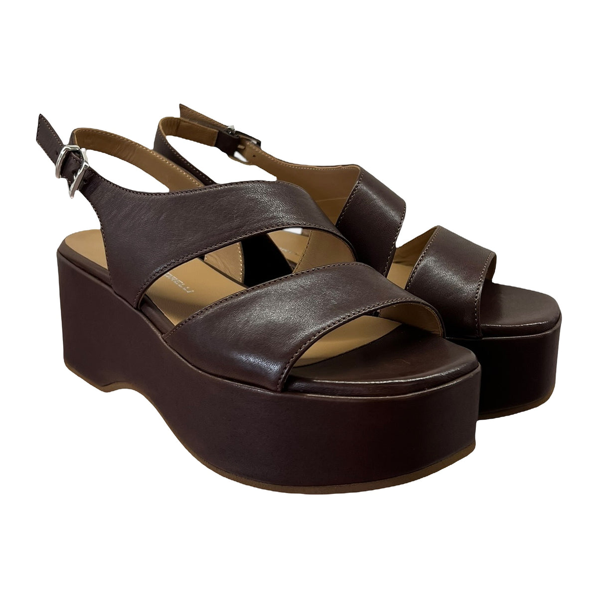 Sandali Gianmarco Sorelli Zeppa 6.5cm In Pelle Testa Di Moro, vista 2