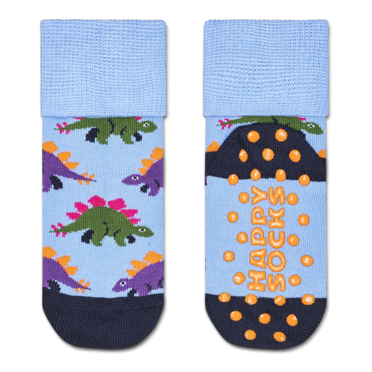 Kids Cute Stegosaurus Anti-Slip Sock Happy Socks celeste