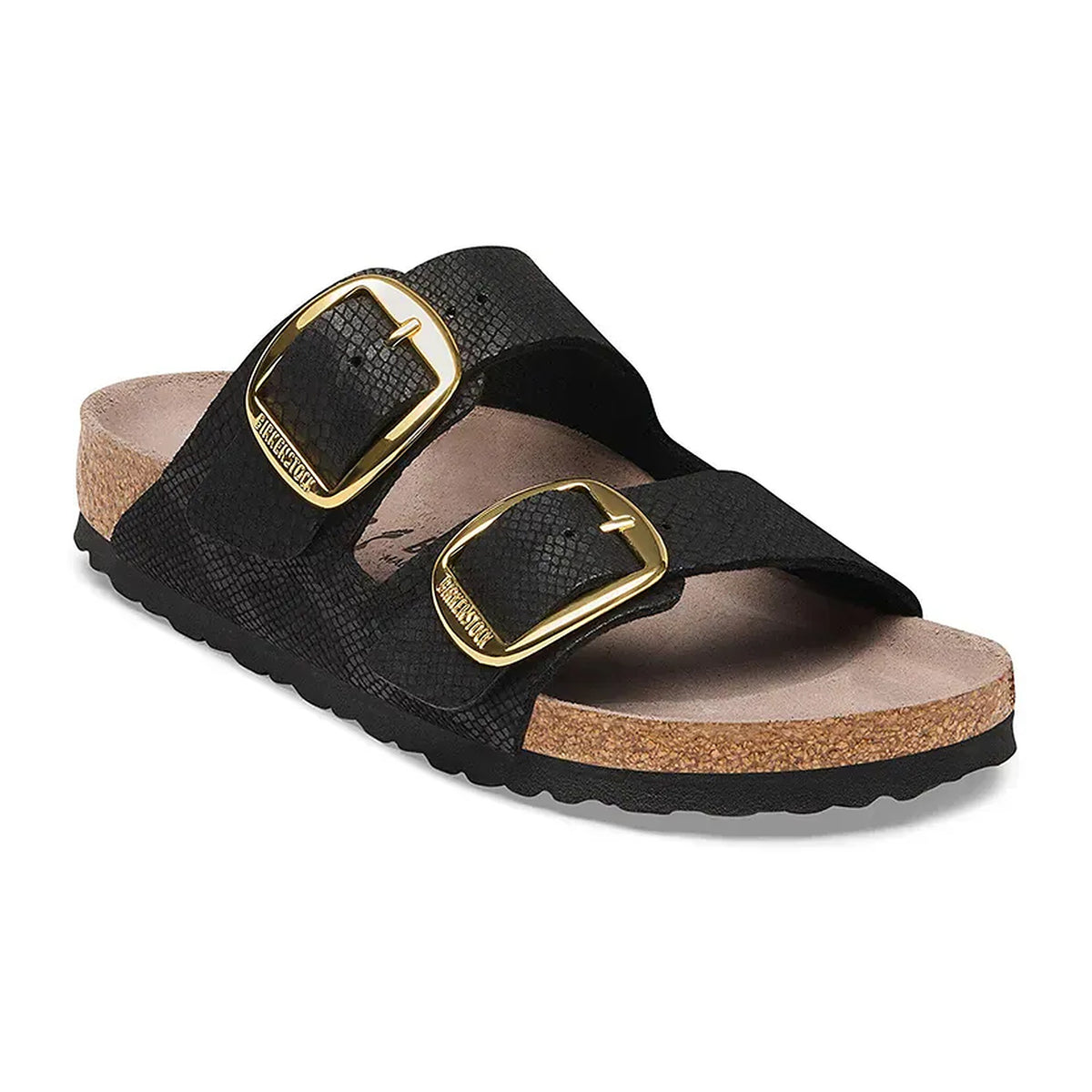 Sandali Bassi Birkenstock Arizona Big Buckle Python Black, Synthetics, vista 2