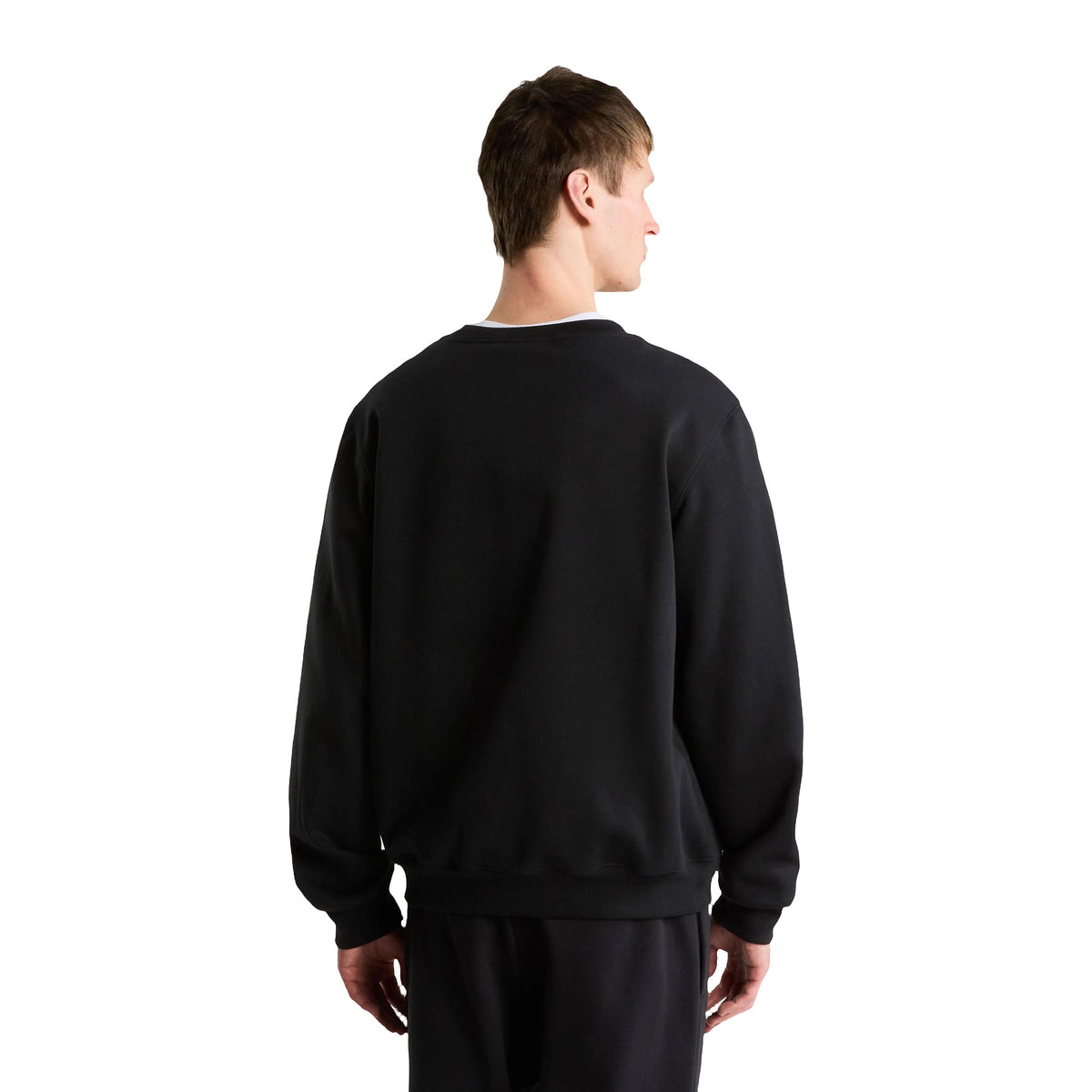 Felpe The North Face Essential Drew Peak Regular Nero Bianco, vista 2
