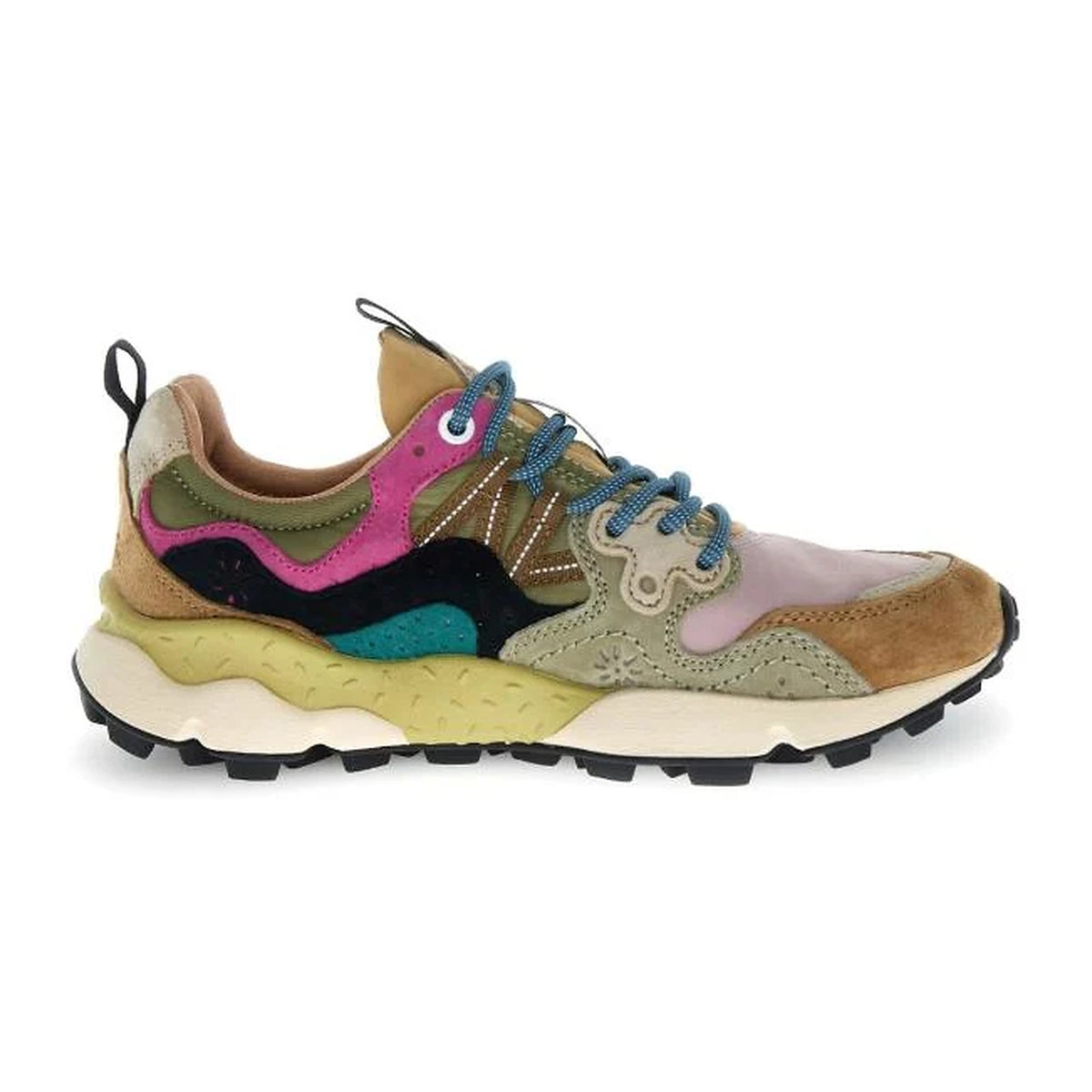 Sneakers Flower Mountain In Suede E Nylon Marrone E Rosa – foto 2