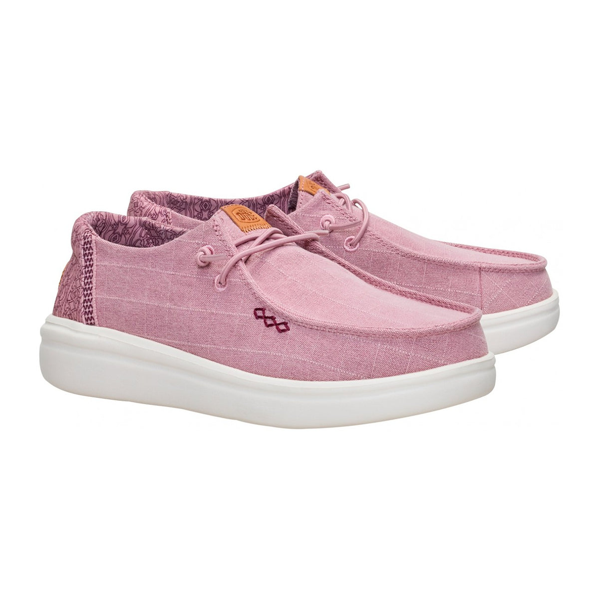Ballerine e Mocassini Hey Dude Wendy Rise Chambray Grid Rose Purple, vista 2