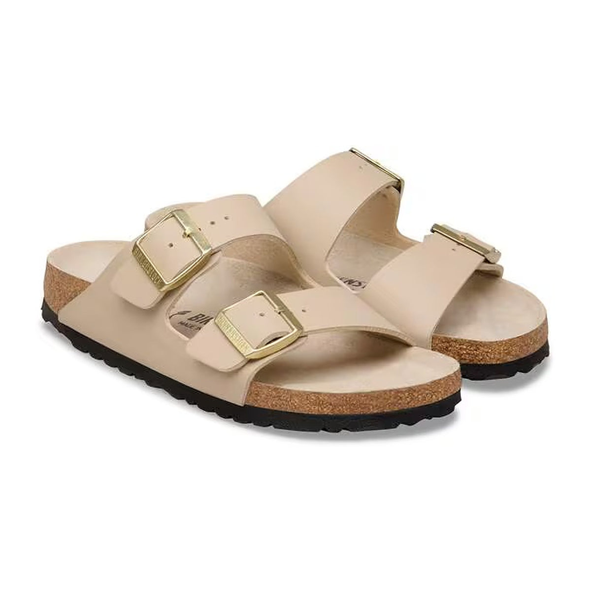 Sandali Bassi Birkenstock Arizona Triples Sandcastle/Oyster, Birko Flor, vista 2
