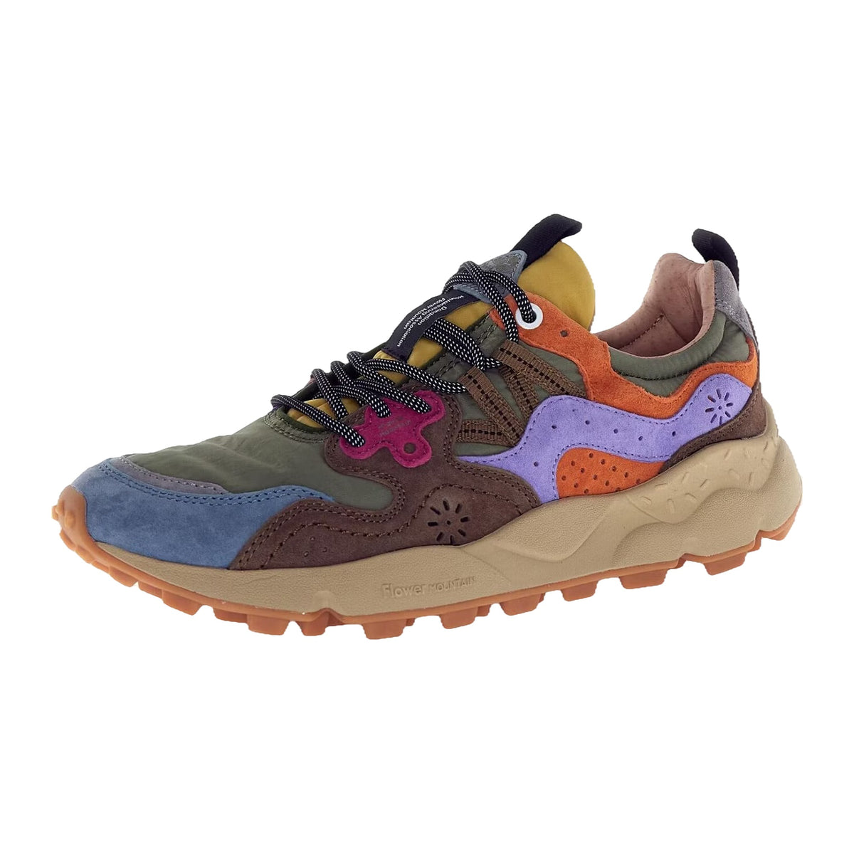Sneakers Flower Mountain In Suede E Nylon Verde Khaky – foto 2