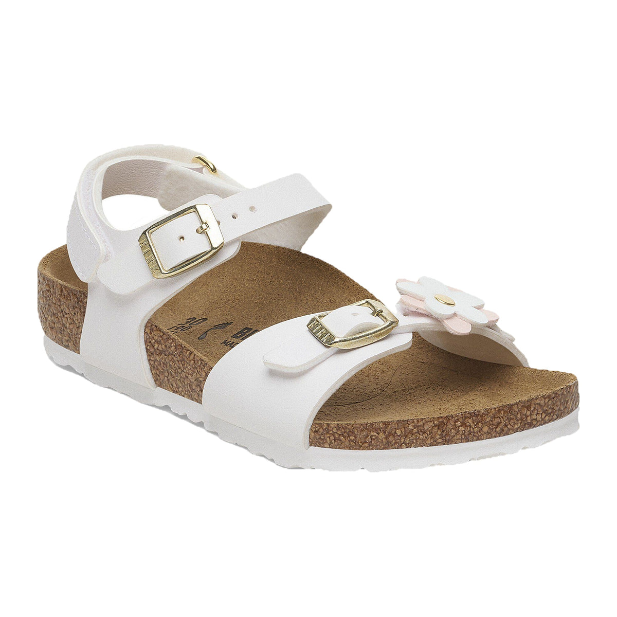 Sandali Birkenstock Rio HL Kids Flowers White, Birko Flor