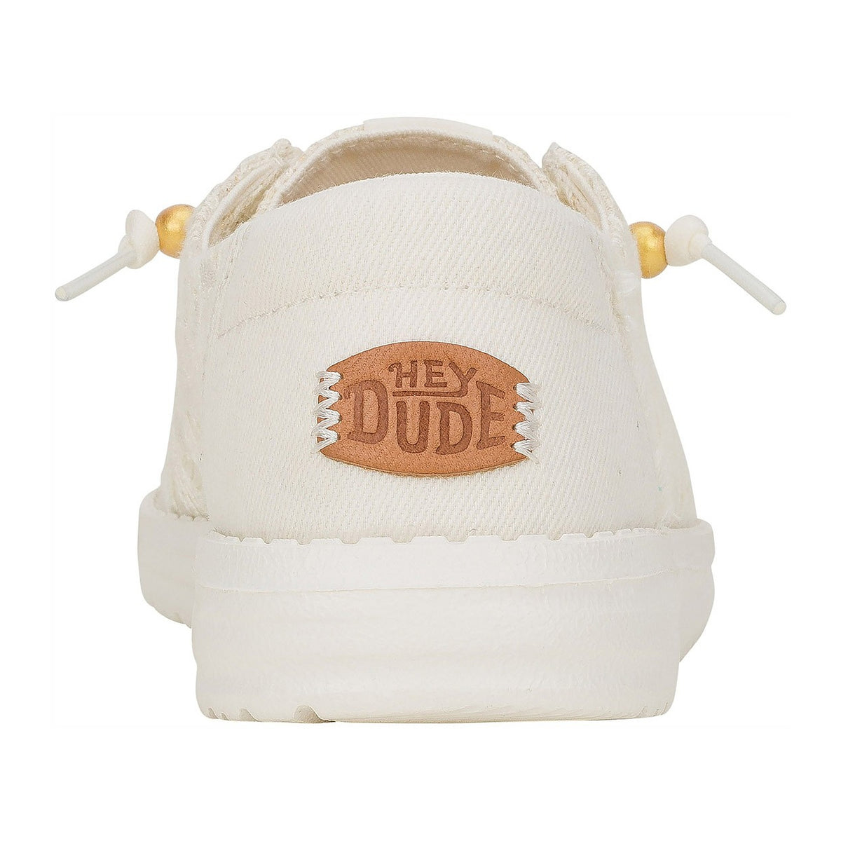 Ballerine e Mocassini Hey Dude Wendy Crochet Lace White/Gold, vista 3