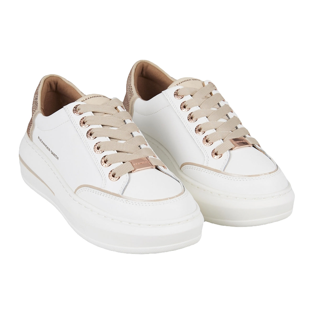 Sneakers Alexander Smith Lancaster Woman White Peach, vista 2