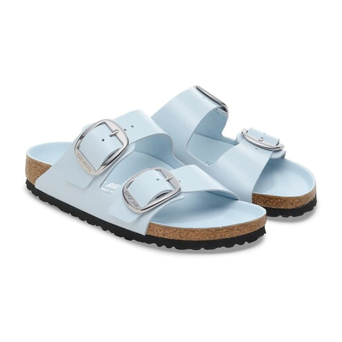 Sandali Bassi Birkenstock Arizona Big Buckle Shine Blue, Natural Leather – foto 2