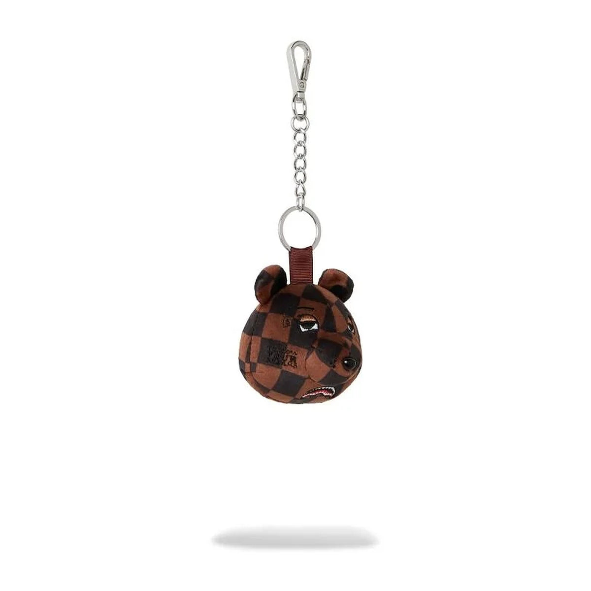 Portachiavi Sprayground Brown Checker Bear Head Keychain, vista 2